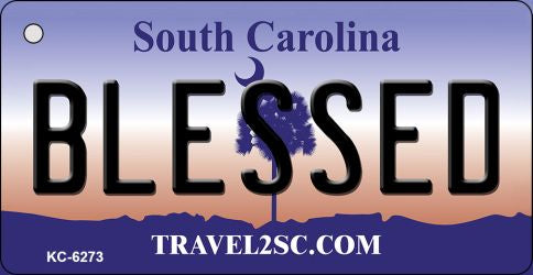 Blessed South Carolina License Plate Tag Key Chain KC-6273