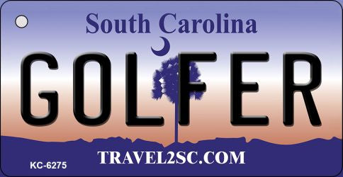 Golfer South Carolina License Plate Tag Key Chain KC-6275