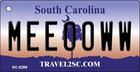 Meeooww South Carolina License Plate Tag Key Chain KC-6299