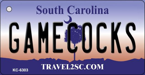 Gamecocks South Carolina License Plate Tag Key Chain KC-6303