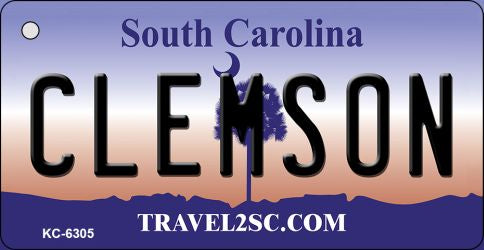 Clemson South Carolina License Plate Tag Key Chain KC-6305
