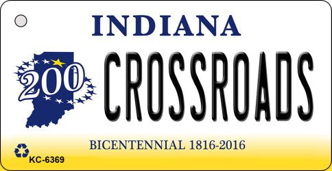 Crossroads Indiana State License Plate Tag Novelty Key Chain KC-6369