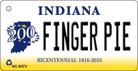 Finger Pie Indiana State License Plate Tag Novelty Key Chain KC-6373