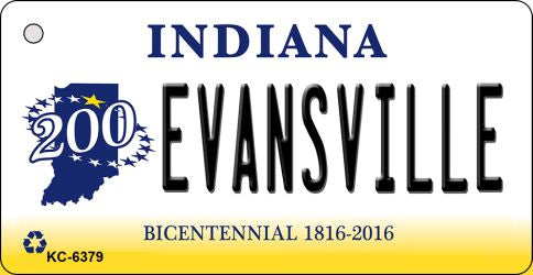 Evansville Indiana State License Plate Tag Novelty Key Chain KC-6379