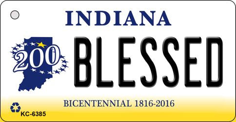 Blessed Indiana State License Plate Tag Novelty Key Chain KC-6385