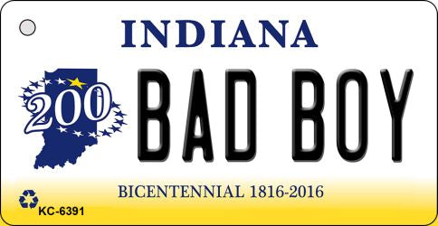 Bad Boy Indiana State License Plate Tag Novelty Key Chain KC-6391