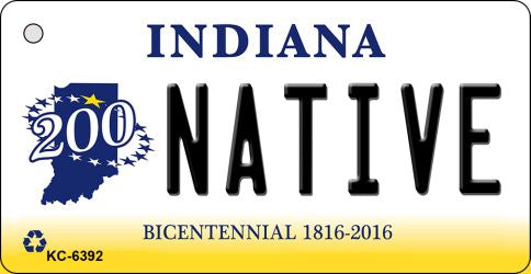 Native Indiana State License Plate Tag Novelty Key Chain KC-6392