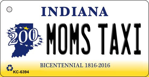 Moms Taxi Indiana State License Plate Tag Novelty Key Chain KC-6394