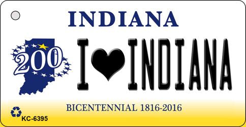 I Love Indiana State License Plate Tag Novelty Key Chain KC-6395