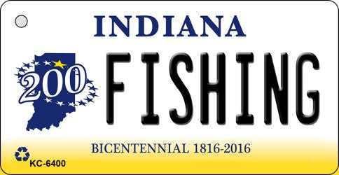 Fishing Indiana State License Plate Tag Novelty Key Chain KC-6400