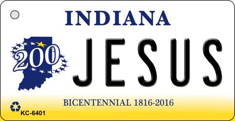 Jesus Indiana State License Plate Tag Novelty Key Chain KC-6401
