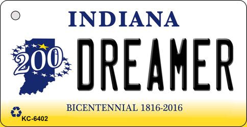 Dreamer Indiana State License Plate Tag Novelty Key Chain KC-6402