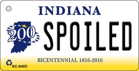 Spoiled Indiana State License Plate Tag Novelty Key Chain KC-6405