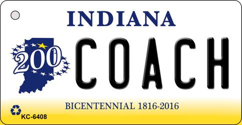 Coach Indiana State License Plate Tag Novelty Key Chain KC-6408