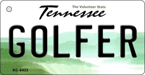 Golfer Tennessee License Plate Tag Key Chain KC-6433