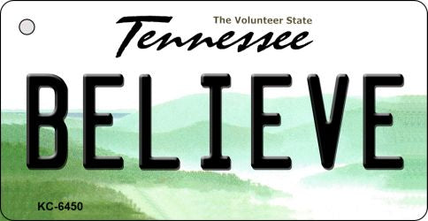 Believe Tennessee License Plate Tag Key Chain KC-6450