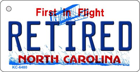Retired North Carolina State License Plate Tag Key Chain KC-6480