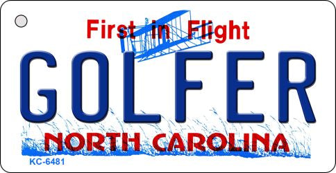 Golfer North Carolina State License Plate Tag Key Chain KC-6481