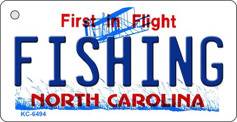 Fishing North Carolina State License Plate Tag Key Chain KC-6494