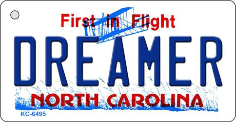 Dreamer North Carolina State License Plate Tag Key Chain KC-6495