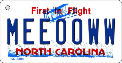Meeooww North Carolina State License Plate Tag Key Chain KC-6504
