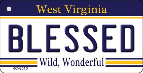Blessed West Virginia License Plate Tag Key Chain KC-6510