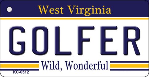 Golfer West Virginia License Plate Tag Key Chain KC-6512