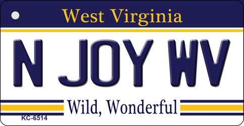N Joy WV West Virginia License Plate Tag Key Chain KC-6514