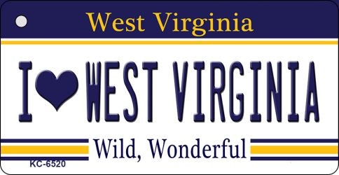 I Love West Virginia License Plate Tag Key Chain KC-6520