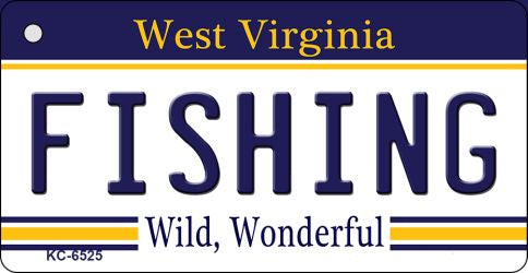 Fishing West Virginia License Plate Tag Key Chain KC-6525