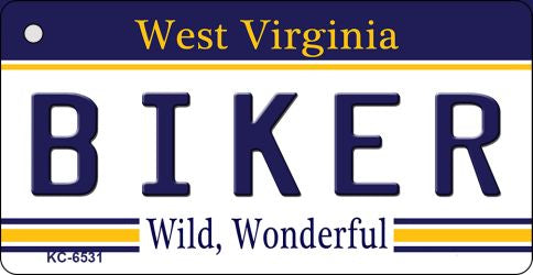 Biker West Virginia License Plate Tag Key Chain KC-6531