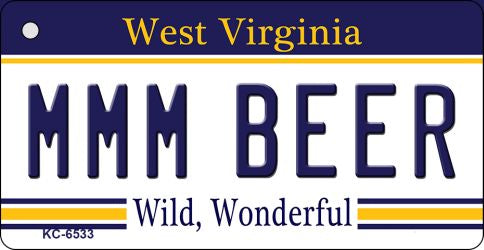 MMM Beer West Virginia License Plate Tag Key Chain KC-6533