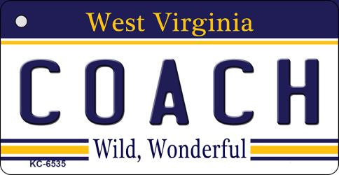 Coach West Virginia License Plate Tag Key Chain KC-6535