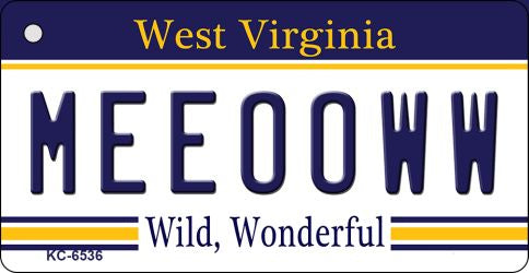 Meeooww West Virginia License Plate Tag Key Chain KC-6536