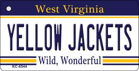 Yellow Jackets West Virginia License Plate Tag Key Chain KC-6544