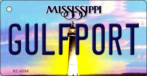 Gulfport Mississippi State License Plate Tag Key Chain KC-6554