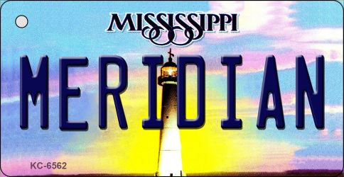Meridian Mississippi State License Plate Tag Key Chain KC-6562