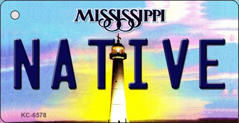 Native Mississippi State License Plate Tag Key Chain KC-6578