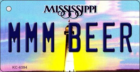 MMM Beer Mississippi State License Plate Tag Key Chain KC-6594