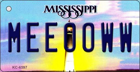 Meeooww Mississippi State License Plate Tag Key Chain KC-6597