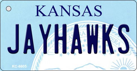 Jayhawks Kansas State License Plate Tag Novelty Key Chain KC-6605