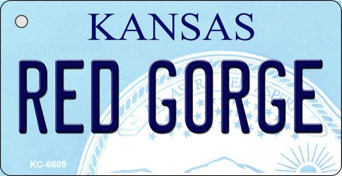 Red Gorge Kansas State License Plate Tag Novelty Key Chain KC-6609