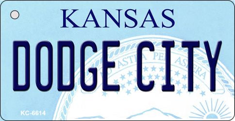 Dodge City Kansas State License Plate Tag Novelty Key Chain KC-6614