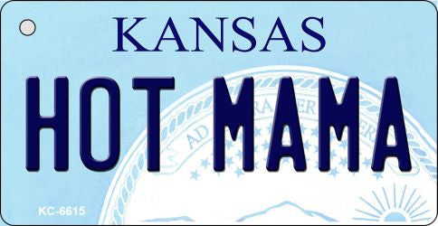 Hot Mama Kansas State License Plate Tag Novelty Key Chain KC-6615