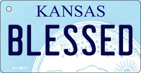 Blessed Kansas State License Plate Tag Novelty Key Chain KC-6617