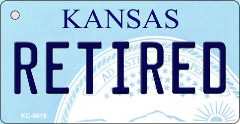 Retired Kansas State License Plate Tag Novelty Key Chain KC-6618