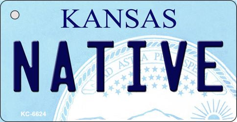 Native Kansas State License Plate Tag Novelty Key Chain KC-6624