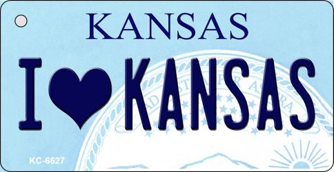 I Love Kansas State License Plate Tag Novelty Key Chain KC-6627