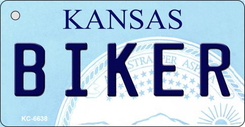 Biker Kansas State License Plate Tag Novelty Key Chain KC-6638