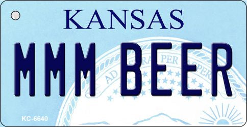 MMM Beer Kansas State License Plate Tag Novelty Key Chain KC-6640